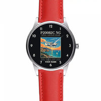Thumbnail for Tecnam P2008JC NG - Poster + Name - Leather Strap - Red Leather Strap