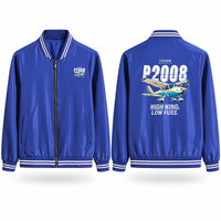 Thumbnail for Tecnam P2008JC NG Stylish Jackets - Baseball Collar - Cartoon - Royal Blue