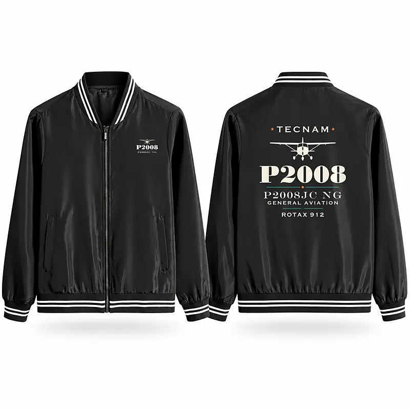 Tecnam P2008JC NG Stylish Jackets - Baseball Collar - Heritage - Black