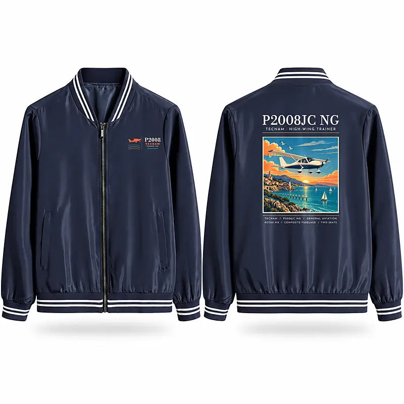 Tecnam P2008JC NG Stylish Jackets - Baseball Collar - Poster - Navy Blue