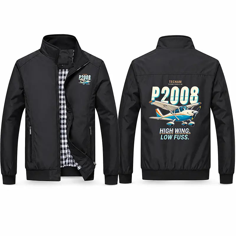 Tecnam P2008JC NG Stylish Jackets - Stand Collar - Cartoon - Black