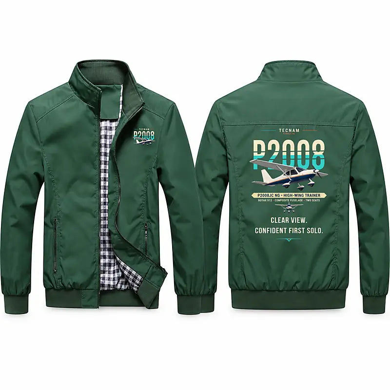 Tecnam P2008JC NG Stylish Jackets - Stand Collar - Original - Green