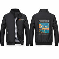 Thumbnail for Tecnam P2008JC NG Stylish Jackets - Stand Collar - Poster - Black