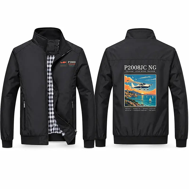 Tecnam P2008JC NG Stylish Jackets - Stand Collar - Poster - Black