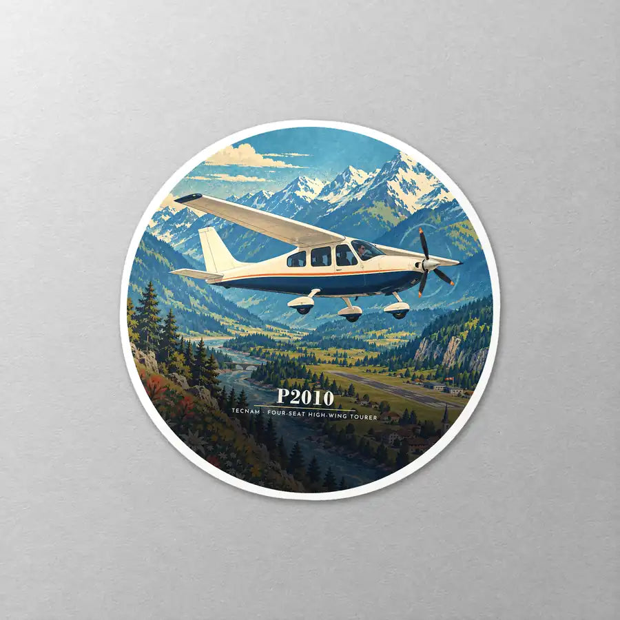 Tecnam P2010 - 3D - Circle Sticker - Close-up