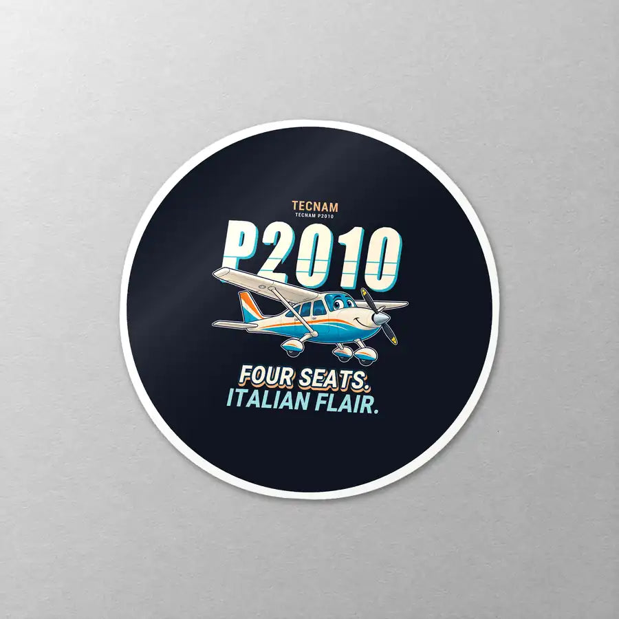 Tecnam P2010 - Cartoon - Circle Sticker - Close-up