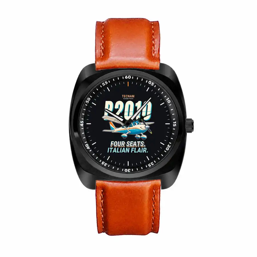 Tecnam P2010 - Cartoon - Luxury Cushion - Black and Light Brown Strap