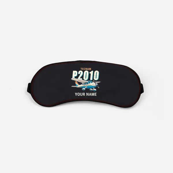 Tecnam P2010 - Cartoon + Name - Sleep Mask - Black