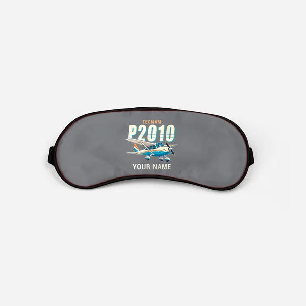 Tecnam P2010 - Cartoon + Name - Sleep Mask - Gray