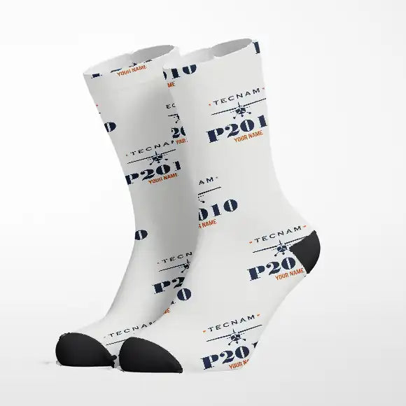 Tecnam P2010 - Heritage + Name - Socks - White