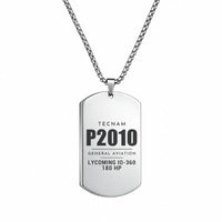 Thumbnail for Tecnam P2010 - Necklace - Tag - Silver