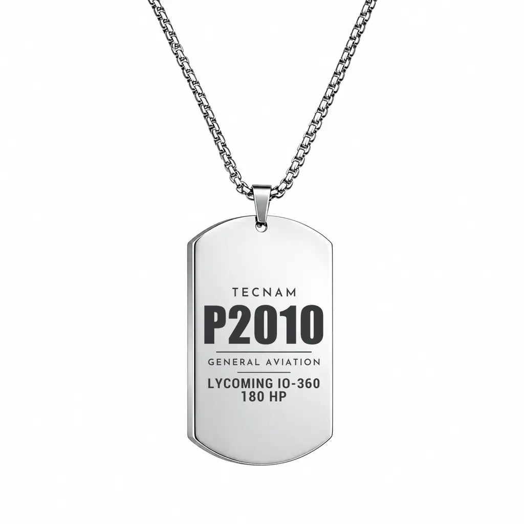 Tecnam P2010 - Necklace - Tag - Silver
