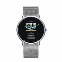 Thumbnail for Tecnam P2010 - Original + Name - Slim Mesh - Silver and Silver Stainless Steel Strap