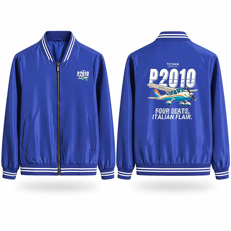 Tecnam P2010 Stylish Jackets - Baseball Collar - Cartoon - Royal Blue
