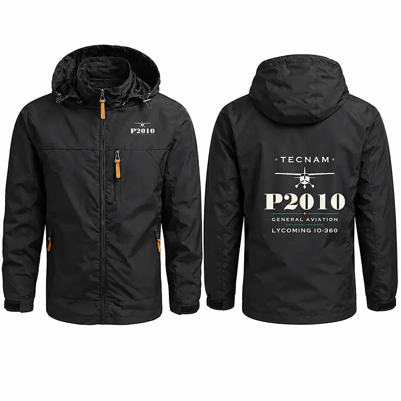 Tecnam P2010 Stylish Jackets - Hooded Windbreaker - Heritage - Black
