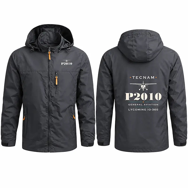 Tecnam P2010 Stylish Jackets - Hooded Windbreaker - Heritage - Charcoal