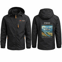 Thumbnail for Tecnam P2010 Stylish Jackets - Hooded Windbreaker - Poster - Black