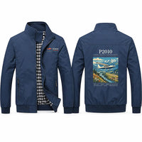 Thumbnail for Tecnam P2010 Stylish Jackets - Stand Collar - Poster - Navy Blue