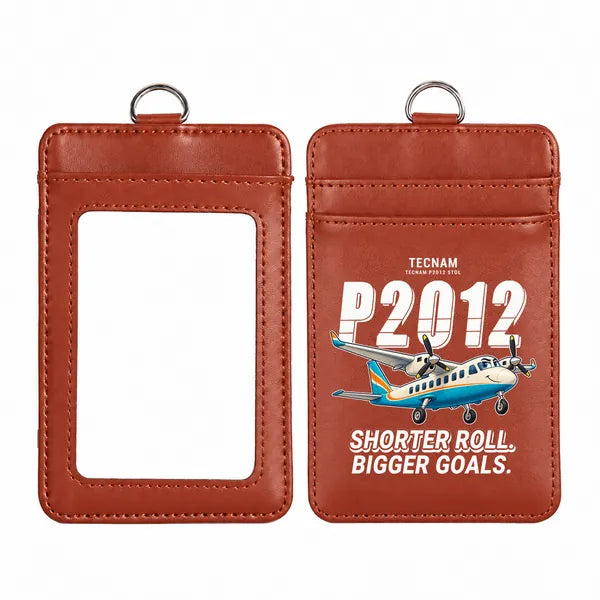 Tecnam P2012 STOL - Cartoon - ID Card Holder - Light Brown