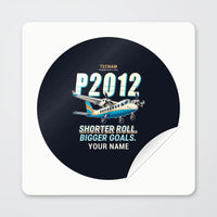 Thumbnail for Tecnam P2012 STOL - Cartoon + Name - Circle Sticker - Peel