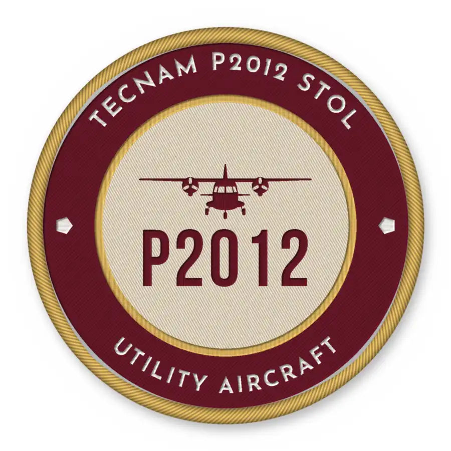 Tecnam P2012 STOL Patches - Circle - Burgundy Cream