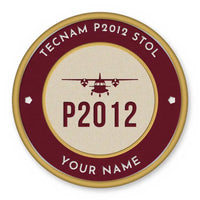 Thumbnail for Tecnam P2012 STOL Patches - Circle + Name - Burgundy Cream