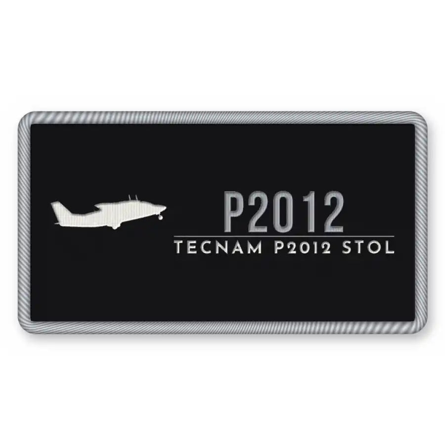 Tecnam P2012 STOL Patches - Rectangle - Black Silver