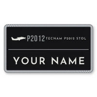 Thumbnail for Tecnam P2012 STOL Patches - Rectangle + Name - Black Silver