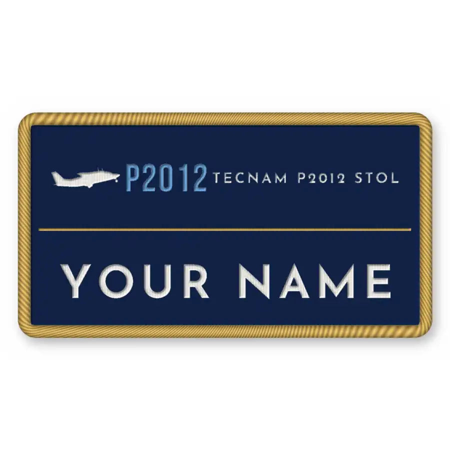 Tecnam P2012 STOL Patches - Rectangle + Name - Navy Sky