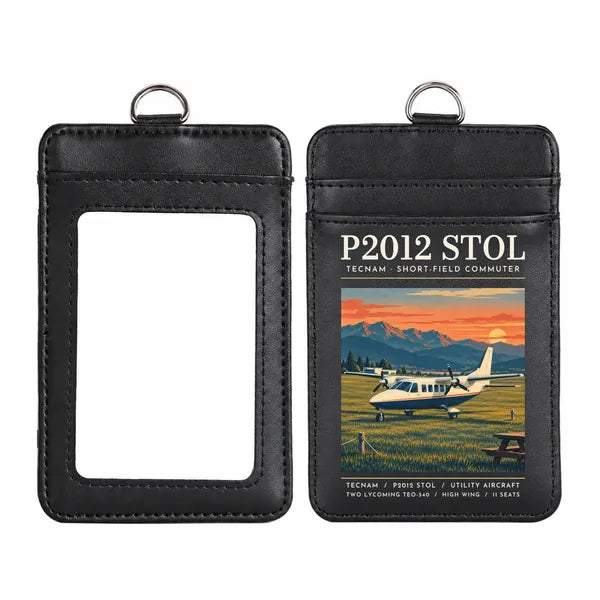 Tecnam P2012 STOL - Poster - ID Card Holder - Black