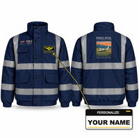 Thumbnail for Tecnam P2012 STOL Reflective Winter Jackets - Poster + Name - Navy Blue