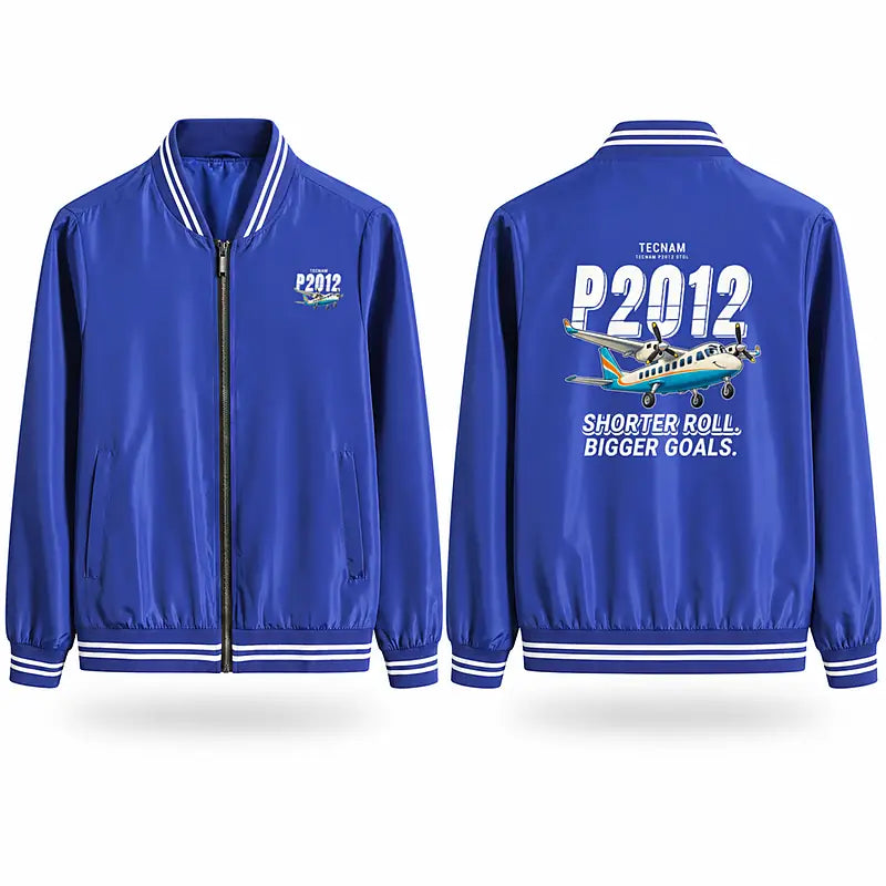Tecnam P2012 STOL Stylish Jackets - Baseball Collar - Cartoon - Royal Blue