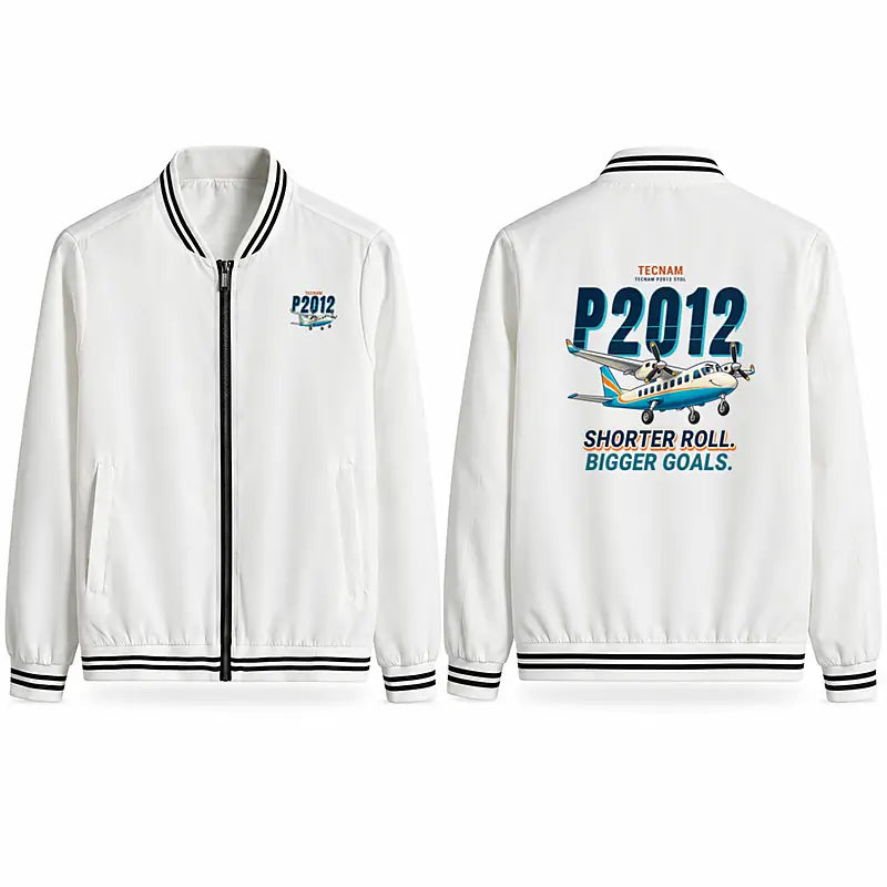 Tecnam P2012 STOL Stylish Jackets - Baseball Collar - Cartoon - White