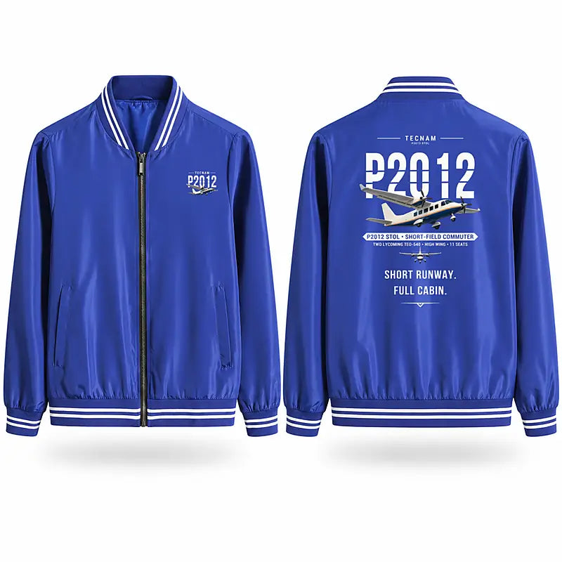 Tecnam P2012 STOL Stylish Jackets - Baseball Collar - Original - Royal Blue