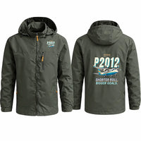 Thumbnail for Tecnam P2012 STOL Stylish Jackets - Hooded Windbreaker - Cartoon - Olive Green
