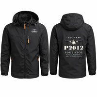 Thumbnail for Tecnam P2012 STOL Stylish Jackets - Hooded Windbreaker - Heritage - Black