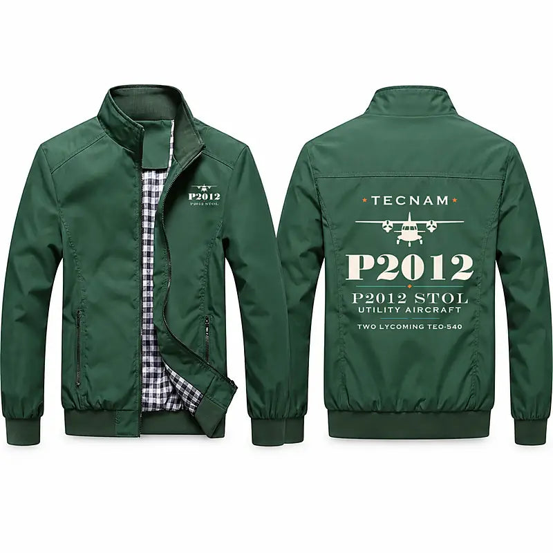 Tecnam P2012 STOL Stylish Jackets - Stand Collar - Heritage - Green