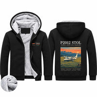 Thumbnail for Tecnam P2012 STOL Zipped Sweatshirts - Poster - Black