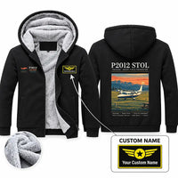 Thumbnail for Tecnam P2012 STOL Zipped Sweatshirts - Poster + Name - Black