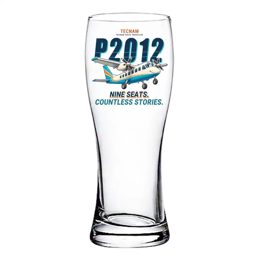 Tecnam P2012 Traveller - Cartoon - Pilsner Beer Glass