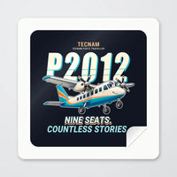 Thumbnail for Tecnam P2012 Traveller - Cartoon - Square Sticker - Peel