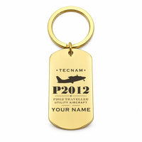 Thumbnail for Tecnam P2012 Traveller - Key Chain - Heritage + Name - Gold