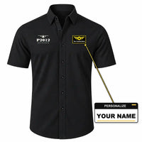 Thumbnail for Tecnam P2012 Traveller - Short Sleeve Shirt - Heritage - Black + NAME