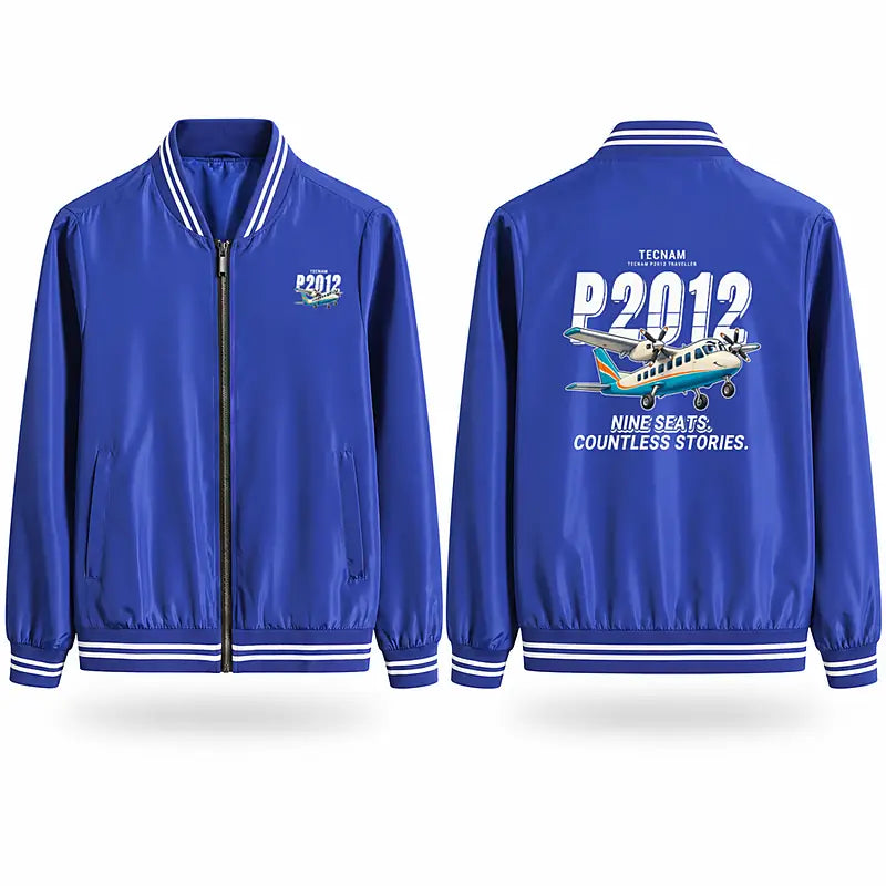 Tecnam P2012 Traveller Stylish Jackets - Baseball Collar - Cartoon - Royal Blue