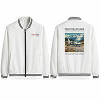 Thumbnail for Tecnam P2012 Traveller Stylish Jackets - Baseball Collar - Poster - White