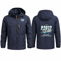 Thumbnail for Tecnam P2012 Traveller Stylish Jackets - Hooded Windbreaker - Cartoon - Navy Blue