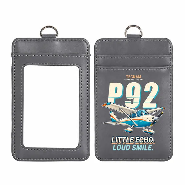 Tecnam P92 Echo MkII - Cartoon - ID Card Holder - Gray