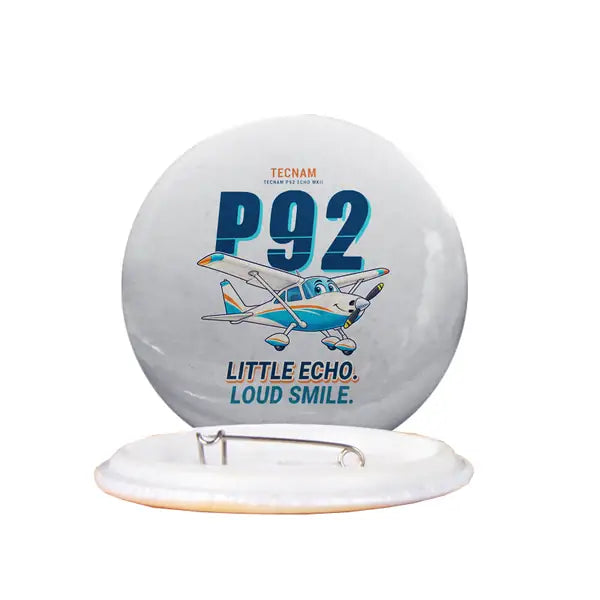 Tecnam P92 Echo MkII - Cartoon - Pin - Light Gray
