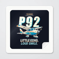 Thumbnail for Tecnam P92 Echo MkII - Cartoon - Square Sticker - Peel