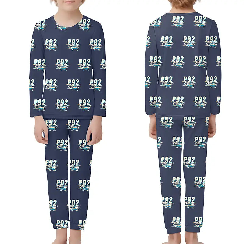 Tecnam P92 Echo MkII - Children Pajamas - Cartoon Pattern - Navy Blue